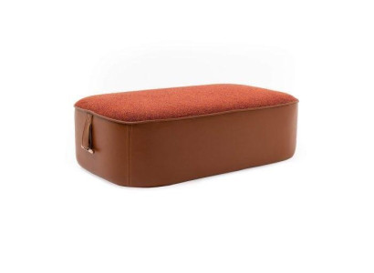 Perfect Stylish Orange Color Soft Stool Imitation leather Furniture in Living room